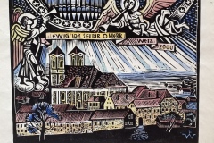 Weiz, Orgelbaustein, EWIG LOB SEI DIR O HERR/ 2000 / Holzschnitt  handkoloriert  39,5 x 47,9 cm WVZ. 351