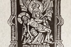 PIETA SCHMERZENSMUTTER  / 1986 / Holzschnitt   42,3  x  28 cm WVZ. 187