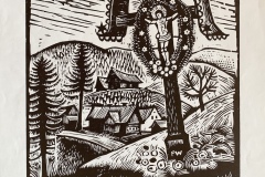OSTERKREUZ, EIBISWALD  / 1982 / Holzschnitt   45  x  33 cm WVZ. 135