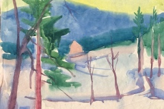 WINTER  /  1951 /  Aquarell  signiert / datiert  44 x 30,5 cm